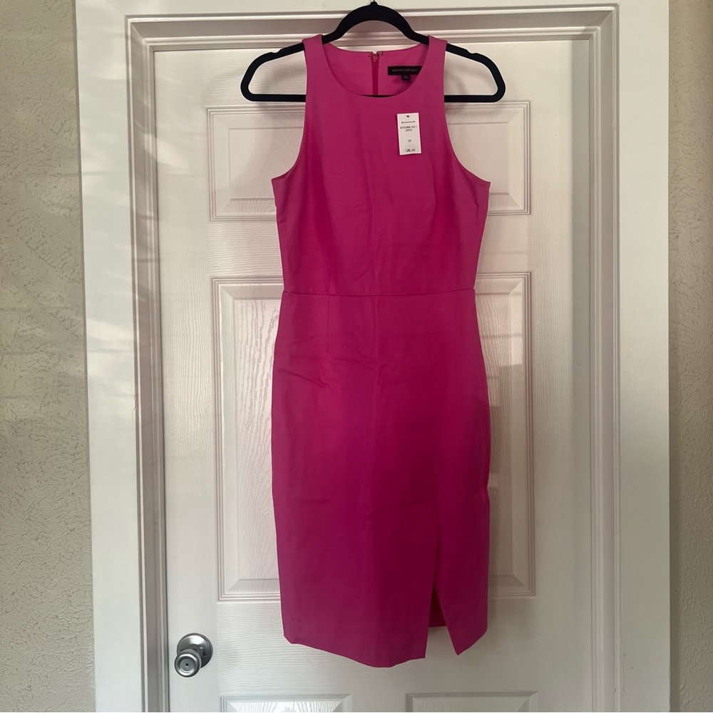 Banana Republic Vibrant Pink Midi Dress, Size 10, NWT